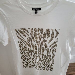 Express sequined print top